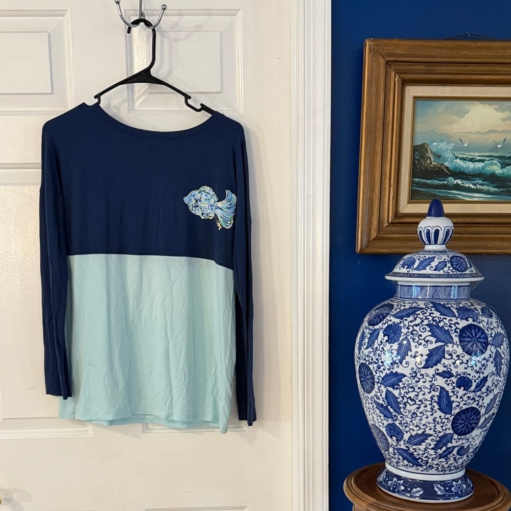 Women’s Lilly Pulitzer Finn Long Sleeve Crewneck T-Shirt Size XS